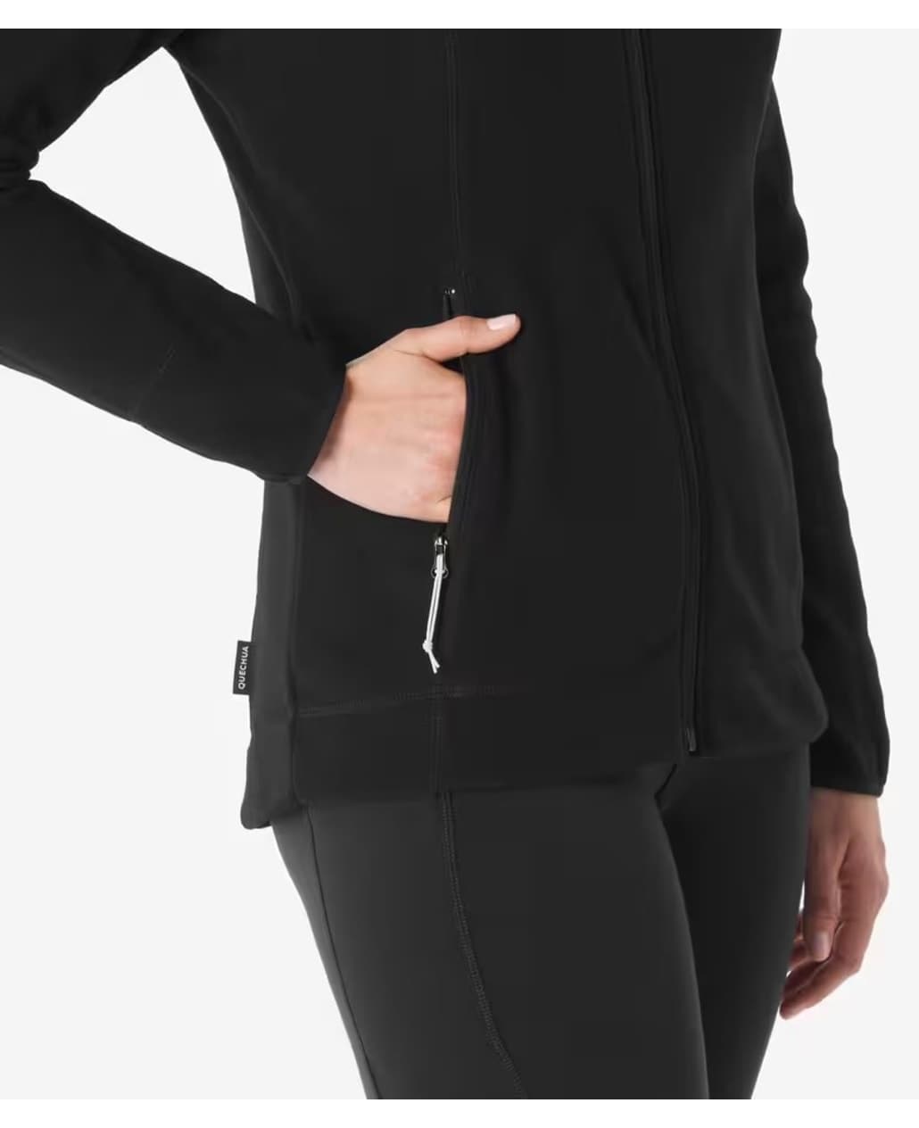 ژاکت پولار زنانه Decathlon مدل MH100 مشکی ژاکت پولار زنانه Decathlon مدل MH100 مشکی