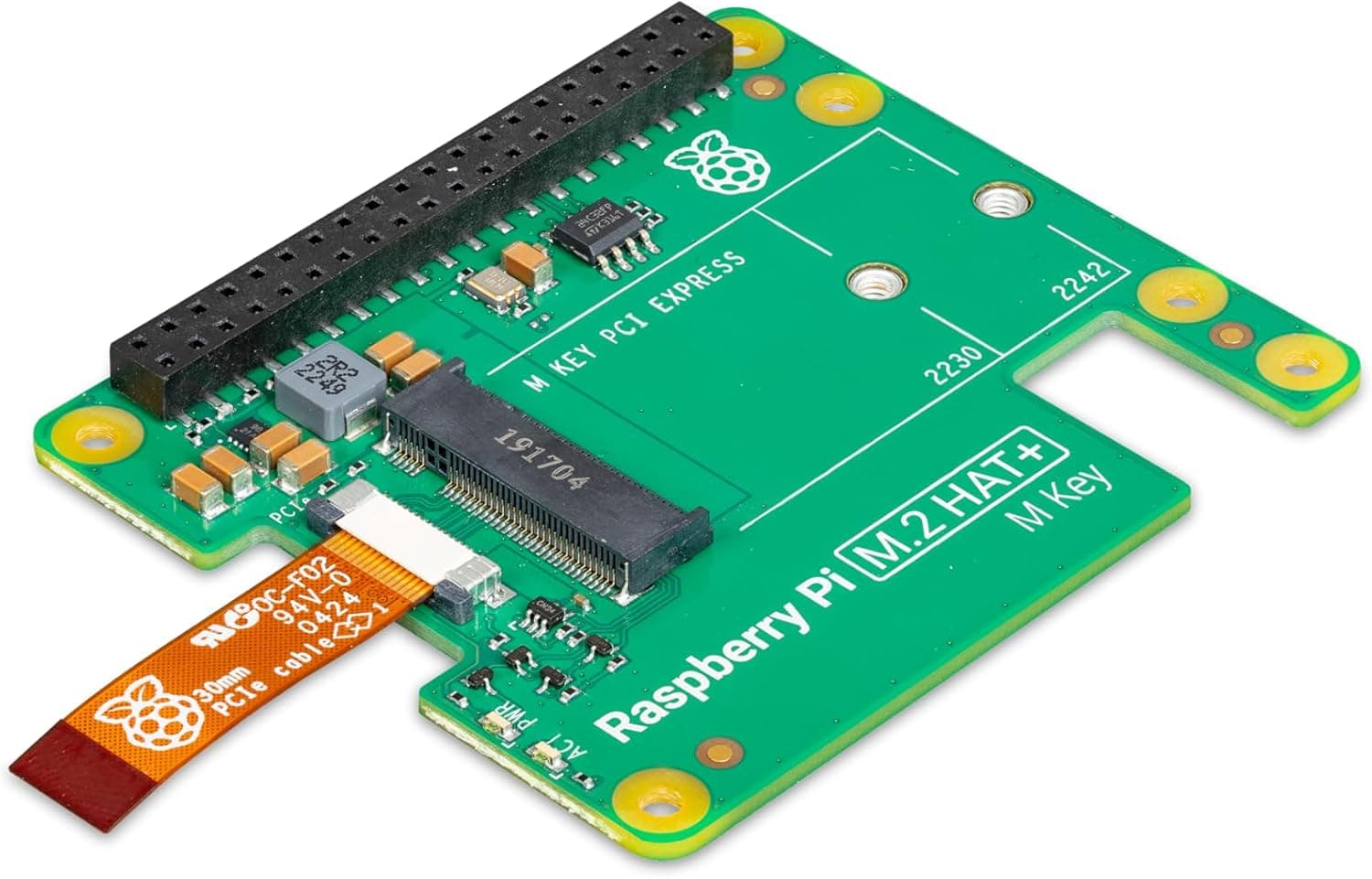 برد توسعه HAT با PCIe M.2 برای Raspberry Pi 5 کلید M-Key برد توسعه HAT با PCIe M.2 برای Raspberry Pi 5 کلید M-Key