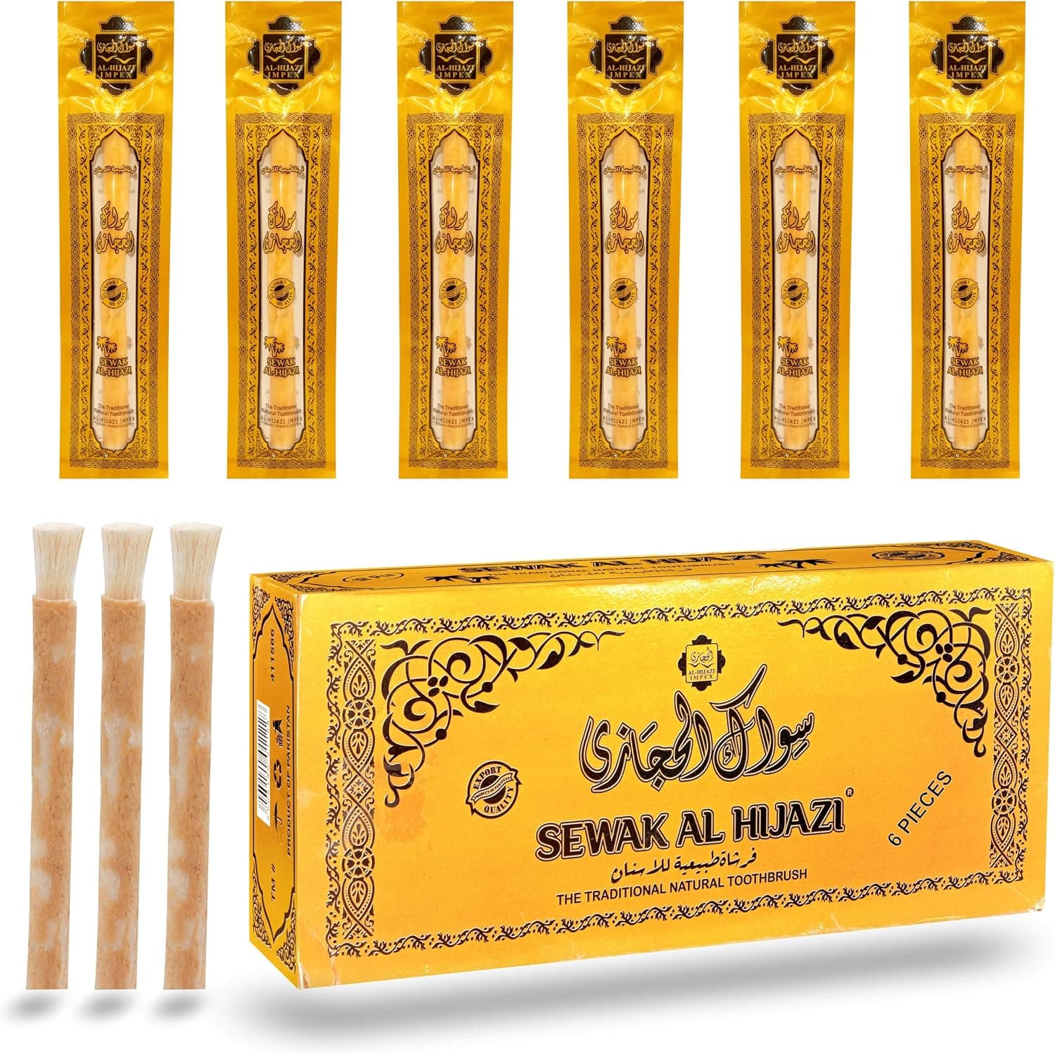 چوب مسواک طبیعی Sewak Al Hijazi بسته 6 عددی وکیومشده چوب مسواک طبیعی Sewak Al Hijazi بسته 6 عددی وکیومشده