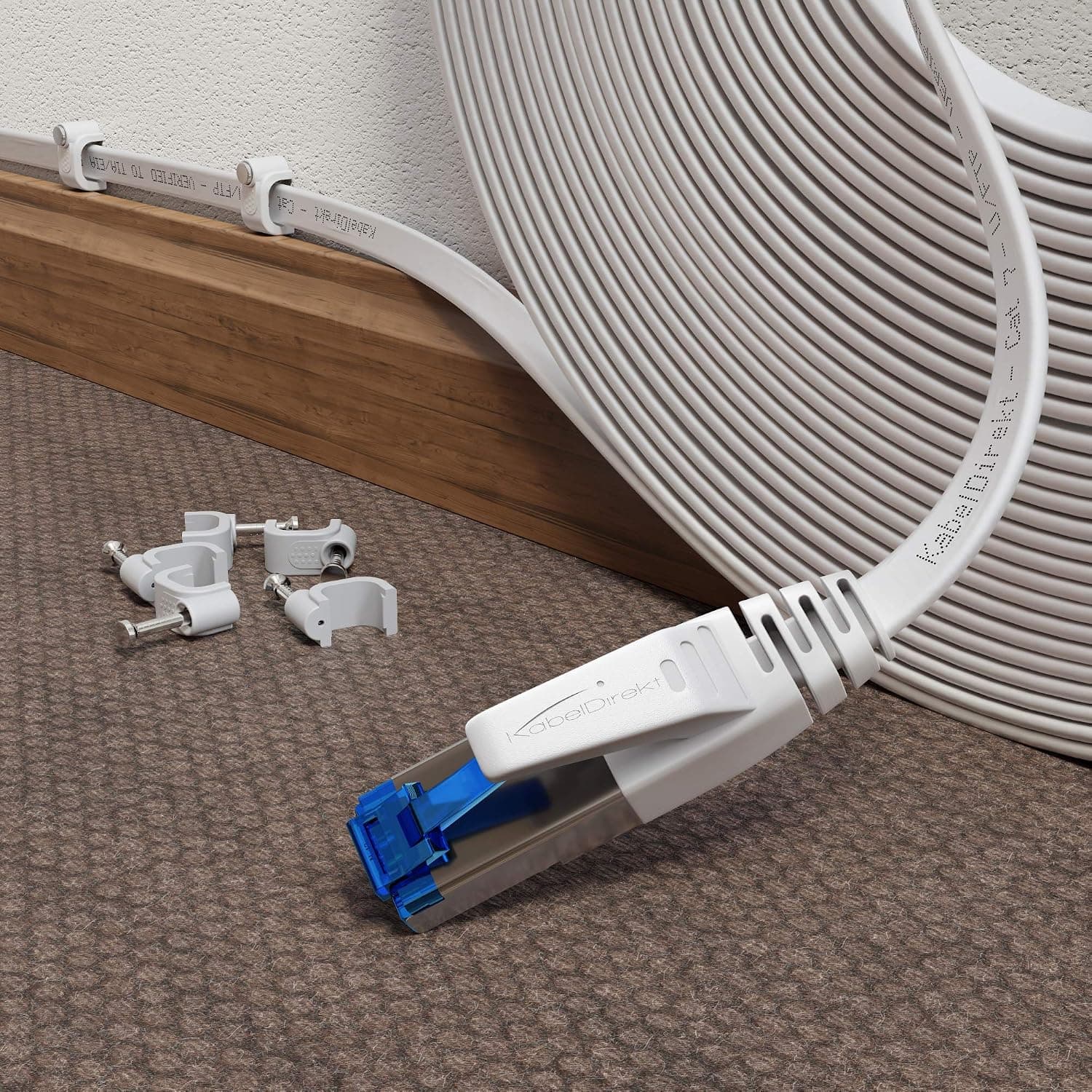 کابل شبکه LAN مردانه KabelDirekt مستقیم 10Gbit/s 10m کابل شبکه LAN مردانه KabelDirekt مستقیم 10Gbit/s 10m