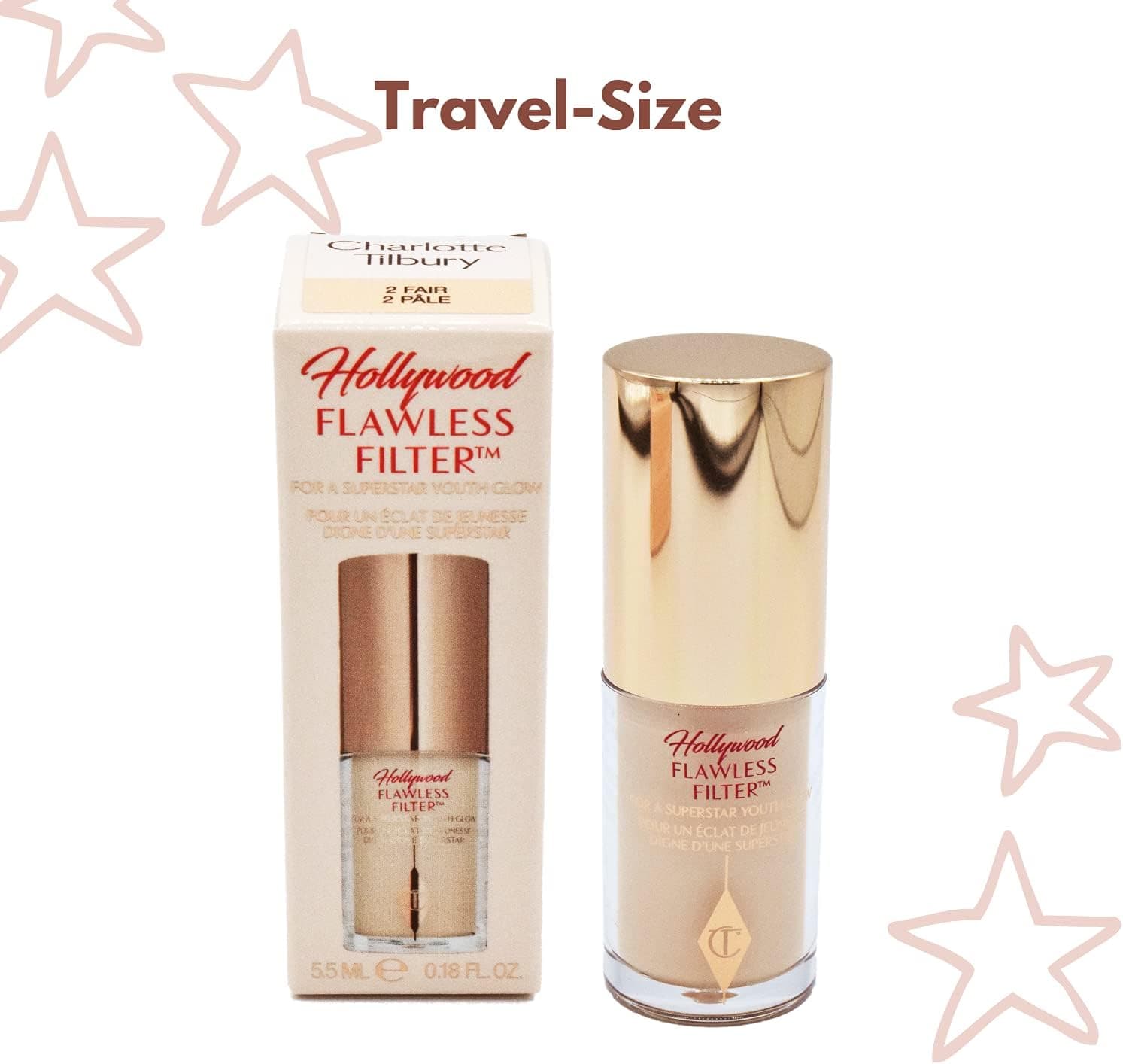 تقویتکننده آرایش مایع صورت Charlotte Tilbury Mini Hollywood Flawless Filter سایز مسافرتی 2 Fair تقویتکننده آرایش مایع صورت Charlotte Tilbury Mini Hollywood Flawless Filter سایز مسافرتی 2 Fair
