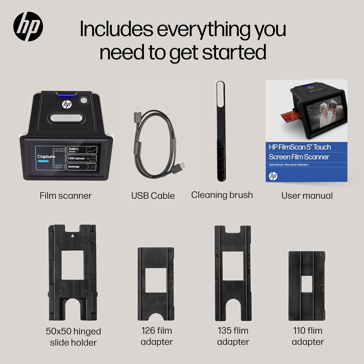 اسکنر فیلم و اسلاید HP با قابلیت اسکن نگاتیو و نمایش اسلاید مدل HPFS500 با اتصال USB-C اسکنر فیلم و اسلاید HP با قابلیت اسکن نگاتیو و نمایش اسلاید مدل HPFS500 با اتصال USB-C