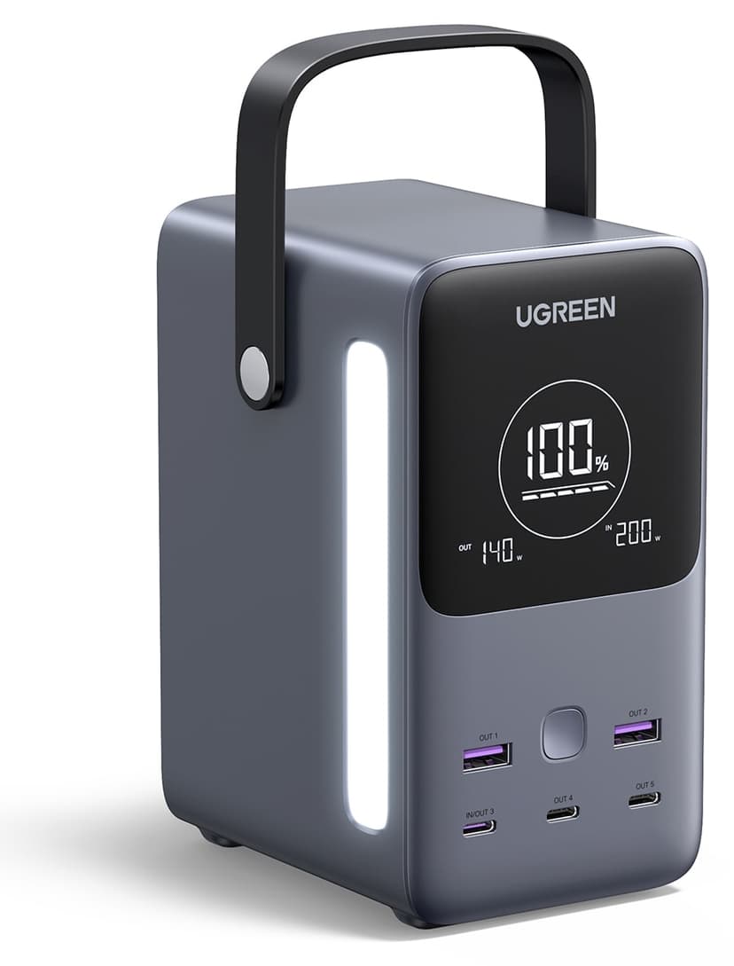 ایستگاه شارژ Ugreen پنجپورته 48.000 mAh با توان 300W، 3xUSB-C و 2xUSB-A، خاکستری فضایی مدل 25286 ایستگاه شارژ Ugreen پنجپورته 48.000 mAh با توان 300W، 3xUSB-C و 2xUSB-A، خاکستری فضایی مدل 25286