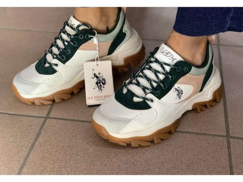 کفش اسنیکر ورزشی زنانه U.S. Polo Assn. سفید-سبز طرح راحتی مدل Tracky کفش اسنیکر ورزشی زنانه U.S. Polo Assn. سفید-سبز طرح راحتی مدل Tracky
