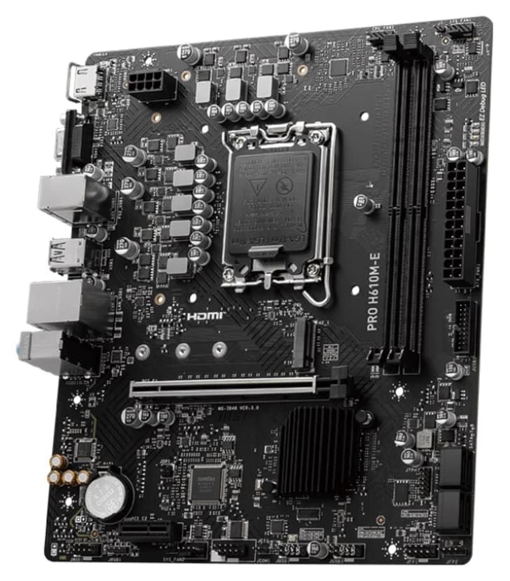 مادربرد MSI mATX با سوکت 1700 و DDR5 5600MHz مدل PRO H610M-E مادربرد MSI mATX با سوکت 1700 و DDR5 5600MHz مدل PRO H610M-E
