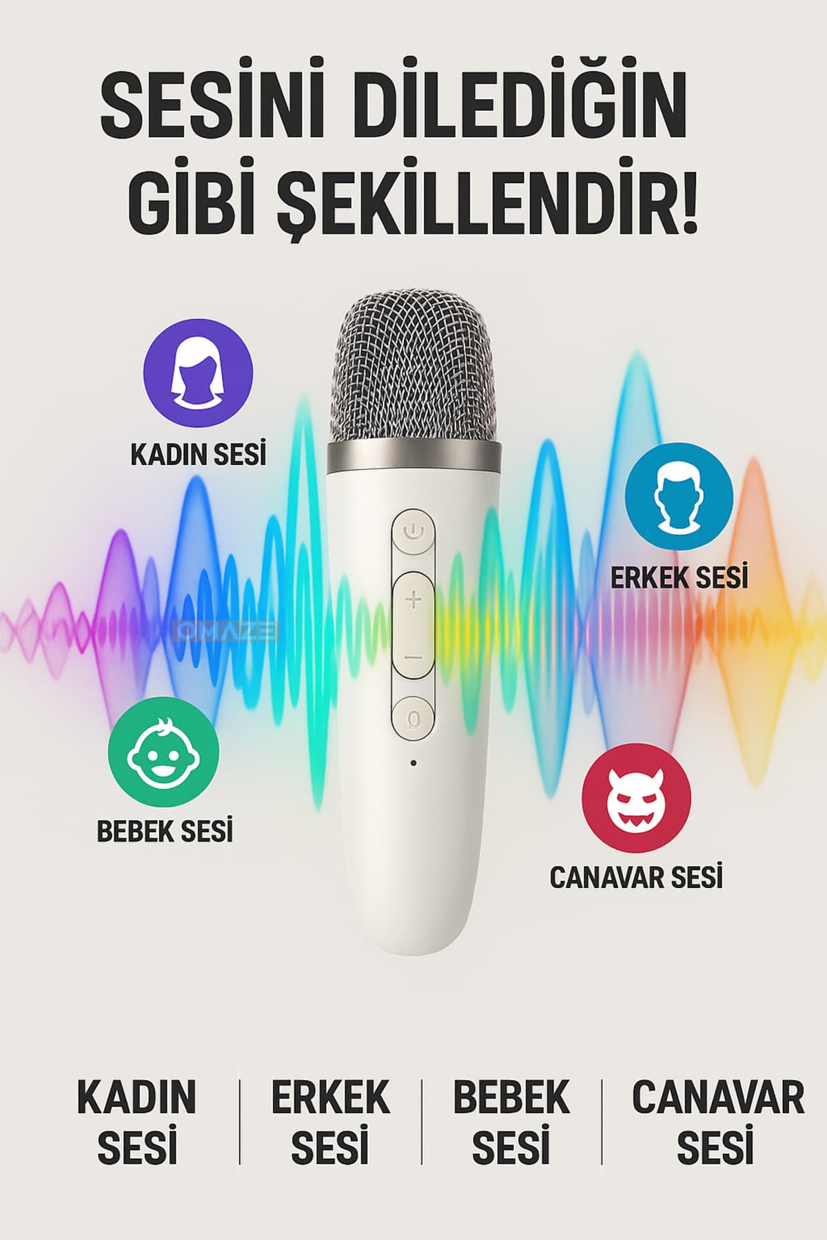 اسپیکر بلوتوثی کارائوکه با میکروفن Omaze نورپردازی RGB LED و ۵ افکت صوتی اسپیکر بلوتوثی کارائوکه با میکروفن Omaze نورپردازی RGB LED و ۵ افکت صوتی
