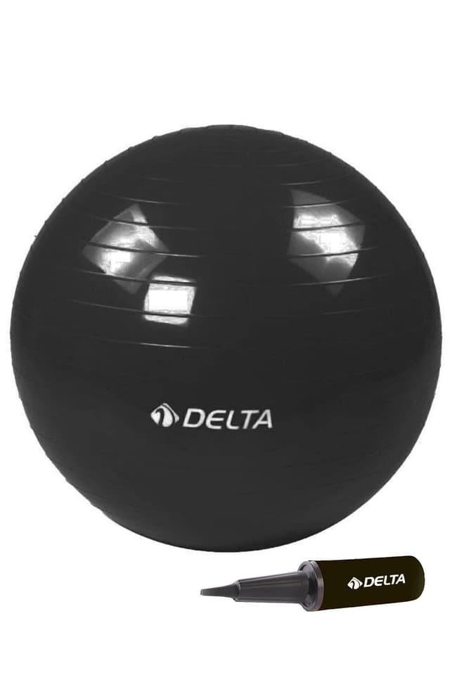 ست توپ پیلاتس و پمپ پسرانه Delta مشکی 65 cm مناسب قد 160 تا 169 cm ست توپ پیلاتس و پمپ پسرانه Delta مشکی 65 cm مناسب قد 160 تا 169 cm
