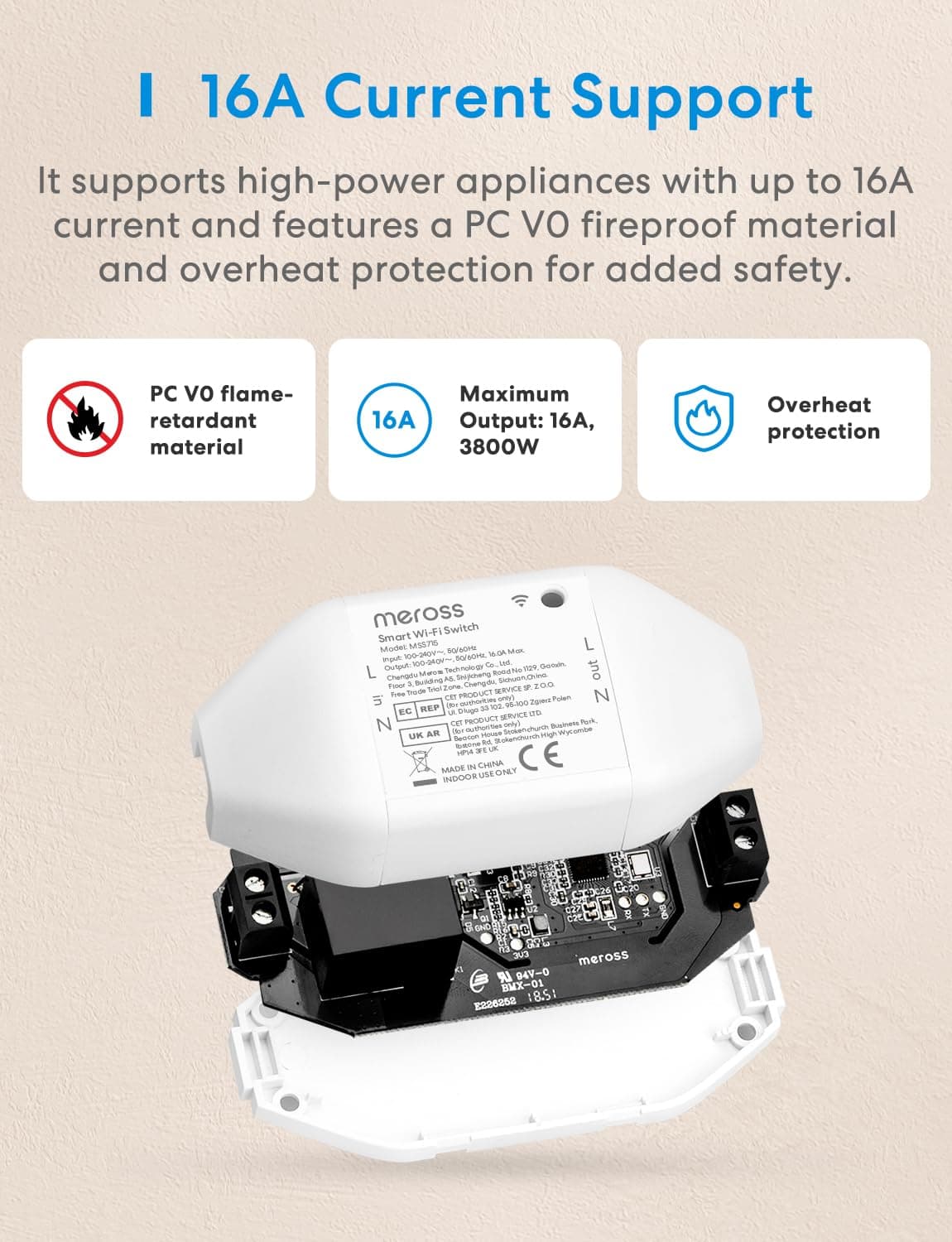 کلید هوشمند DIY Meross رله WiFi با مانیتور انرژی Matter کلید هوشمند DIY Meross رله WiFi با مانیتور انرژی Matter