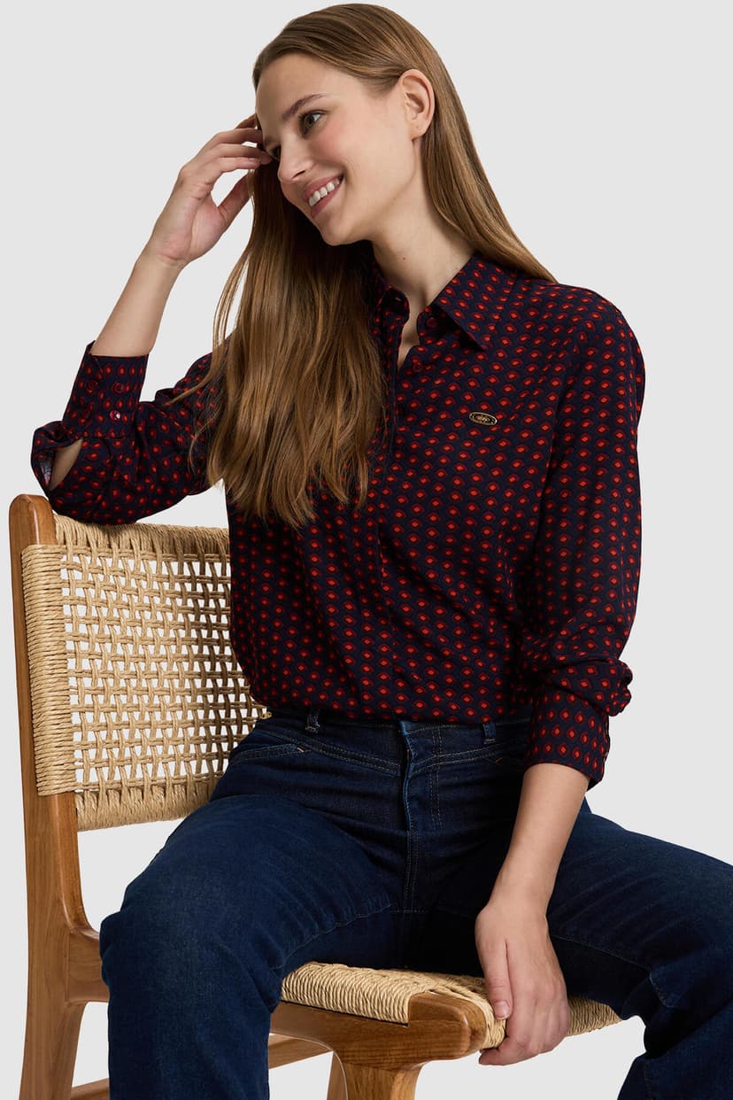 پیراهن زنانه U.S. Polo Assn. آستین بلند زرشکی مدل 50329493-VR014 پیراهن زنانه U.S. Polo Assn. آستین بلند زرشکی مدل 50329493-VR014