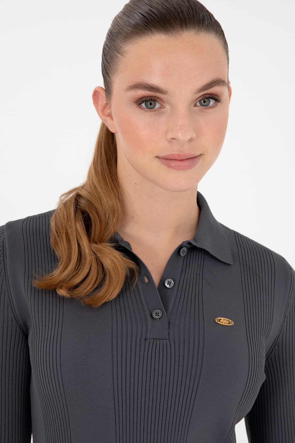 پلیور زنانه U.S. Polo Assn. یقه پولو رنگ آنتراسیت مدل 50297087-VR006 پلیور زنانه U.S. Polo Assn. یقه پولو رنگ آنتراسیت مدل 50297087-VR006