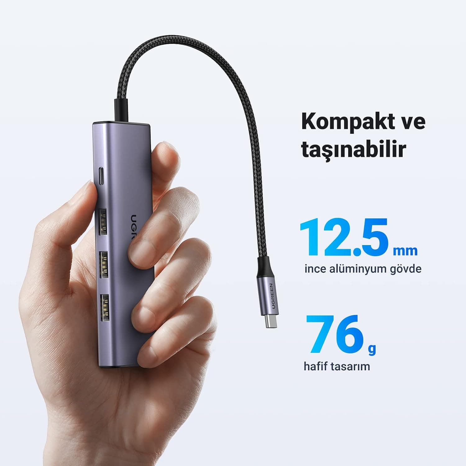 هاب 5 IN 1 USB C UGREEN با HDMI 4K، PD100W و 3 USB A 5Gbps هاب 5 IN 1 USB C UGREEN با HDMI 4K، PD100W و 3 USB A 5Gbps