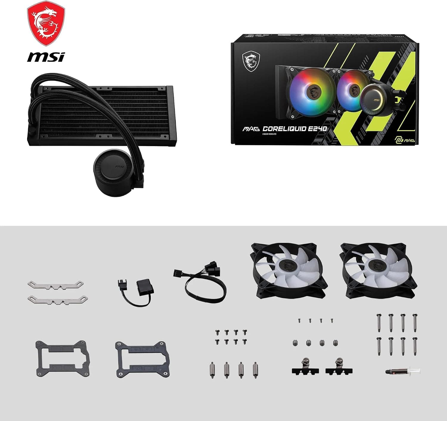 خنککننده مایع پردازنده MSI MAG CoreLiquid E240 مشکی 240mm خنککننده مایع پردازنده MSI MAG CoreLiquid E240 مشکی 240mm