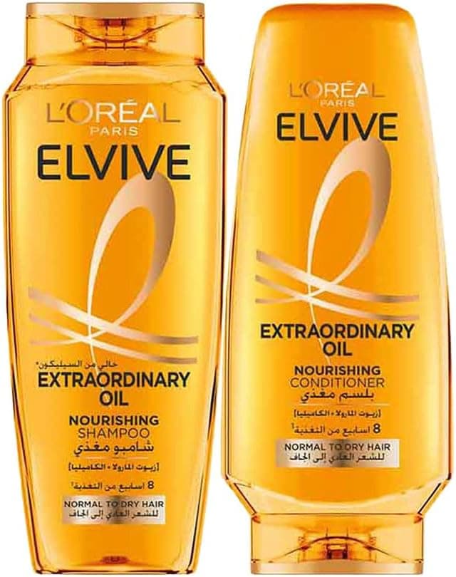 ست شامپو و نرمکننده مو L'Oreal Paris Elvive روغن استثنایی برای موهای معمولی تا خشک 400ml + 360ml ست شامپو و نرمکننده مو L'Oreal Paris Elvive روغن استثنایی برای موهای معمولی تا خشک 400ml + 360ml