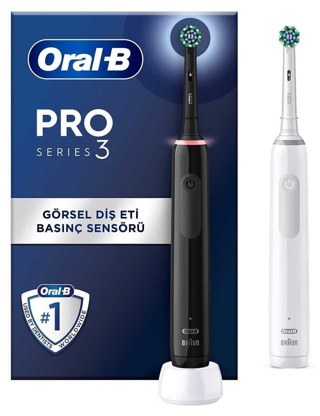 مسواک برقی Oral-B Pro 3 شارژی مشکی و سفید 2 عددی مدل 3900 مسواک برقی Oral-B Pro 3 شارژی مشکی و سفید 2 عددی مدل 3900