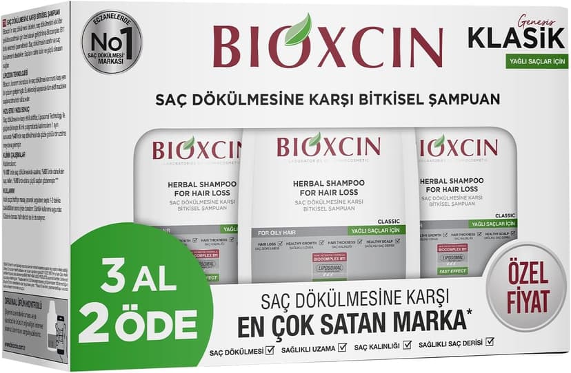 شامپو Bioxcin Genesis 3 Al 2 Öde برای موهای چرب 3×300 mL شامپو Bioxcin Genesis 3 Al 2 Öde برای موهای چرب 3×300 mL