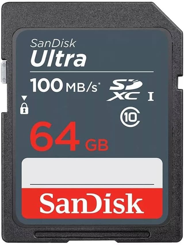 کارت حافظه SDXC SanDisk Ultra 64GB تا 100MB/s کلاس 10 مشکی/خاکستری کارت حافظه SDXC SanDisk Ultra 64GB تا 100MB/s کلاس 10 مشکی/خاکستری