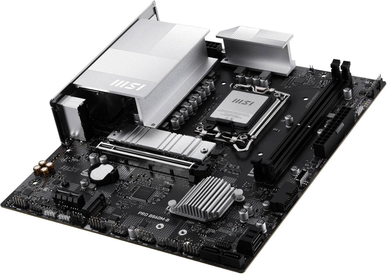 مادربرد MSI MB PRO مدل B860M-B سوکت 1851 DDR5 9066MHZ(OC) 2xM.2 HDMI 5G LAN mATX مادربرد MSI MB PRO مدل B860M-B سوکت 1851 DDR5 9066MHZ(OC) 2xM.2 HDMI 5G LAN mATX