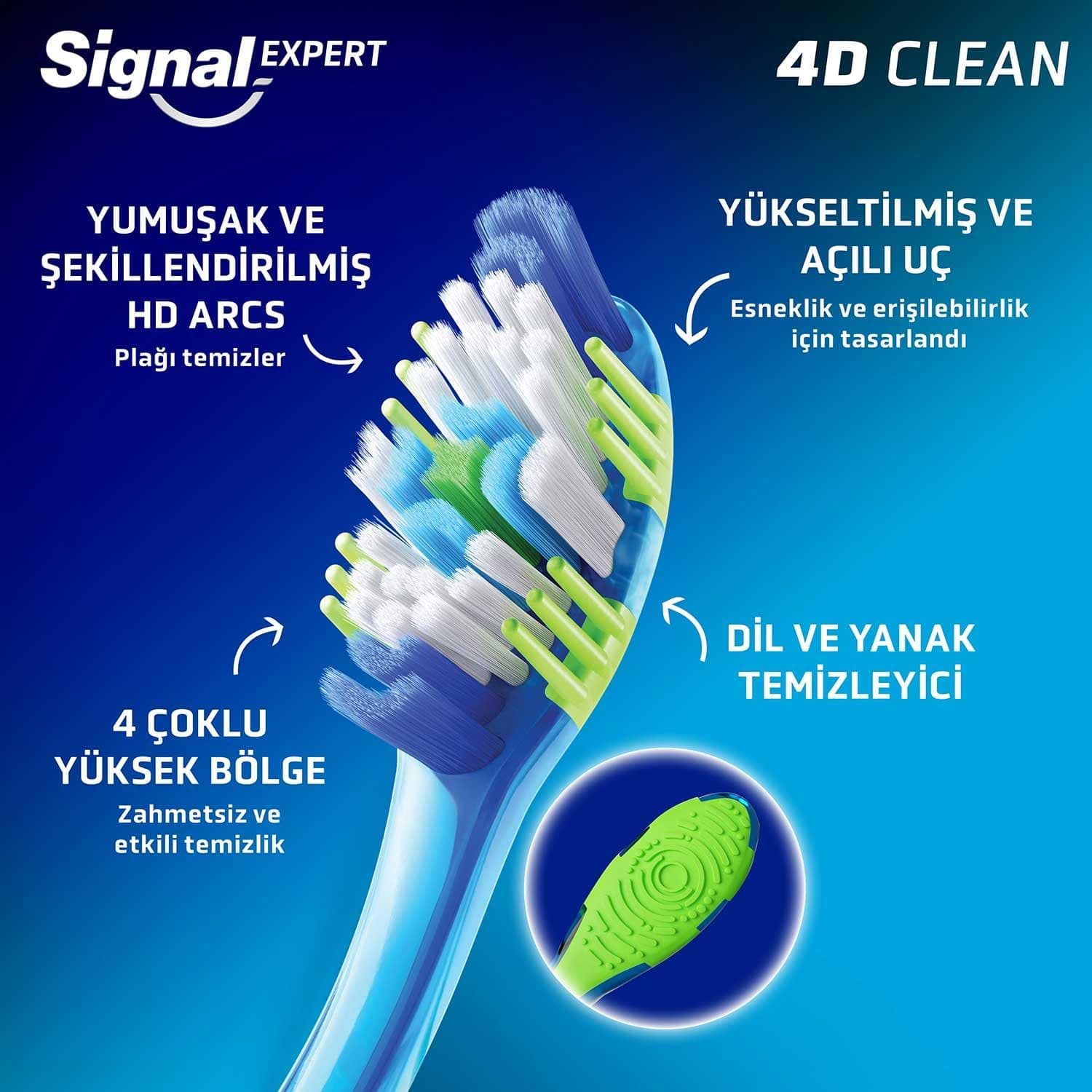 مسواک Signal Ultra Clean Expert 4D Clean متوسط 1+1 مسواک Signal Ultra Clean Expert 4D Clean متوسط 1+1