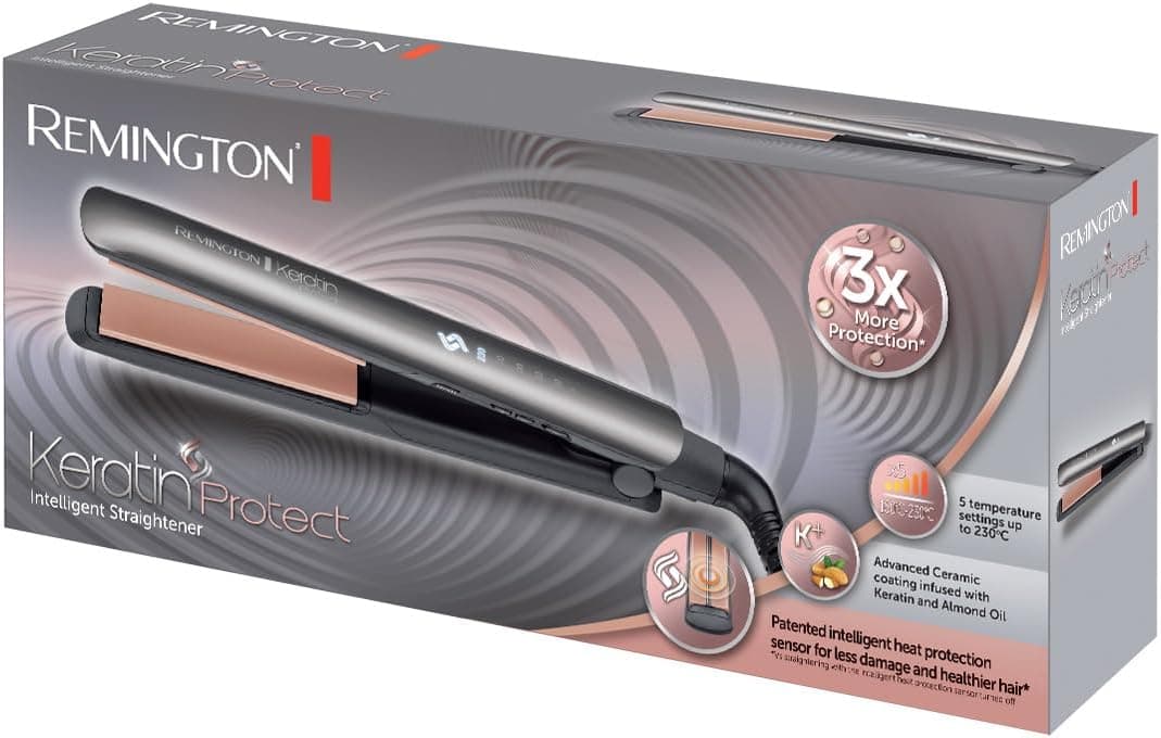 اتو مو Remington با حسگر هوشمند محافظت حرارتی و نمایشگر دیجیتال مدل S8598 Keratin Protect 160-230°C اتو مو Remington با حسگر هوشمند محافظت حرارتی و نمایشگر دیجیتال مدل S8598 Keratin Protect 160-230°C
