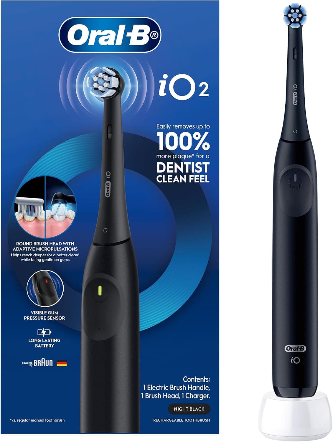 مسواک برقی شارژی Oral-B ۳ حالت هوشمند سنسور فشار مدل IOS2.IC9.1K مشکی مسواک برقی شارژی Oral-B ۳ حالت هوشمند سنسور فشار مدل IOS2.IC9.1K مشکی