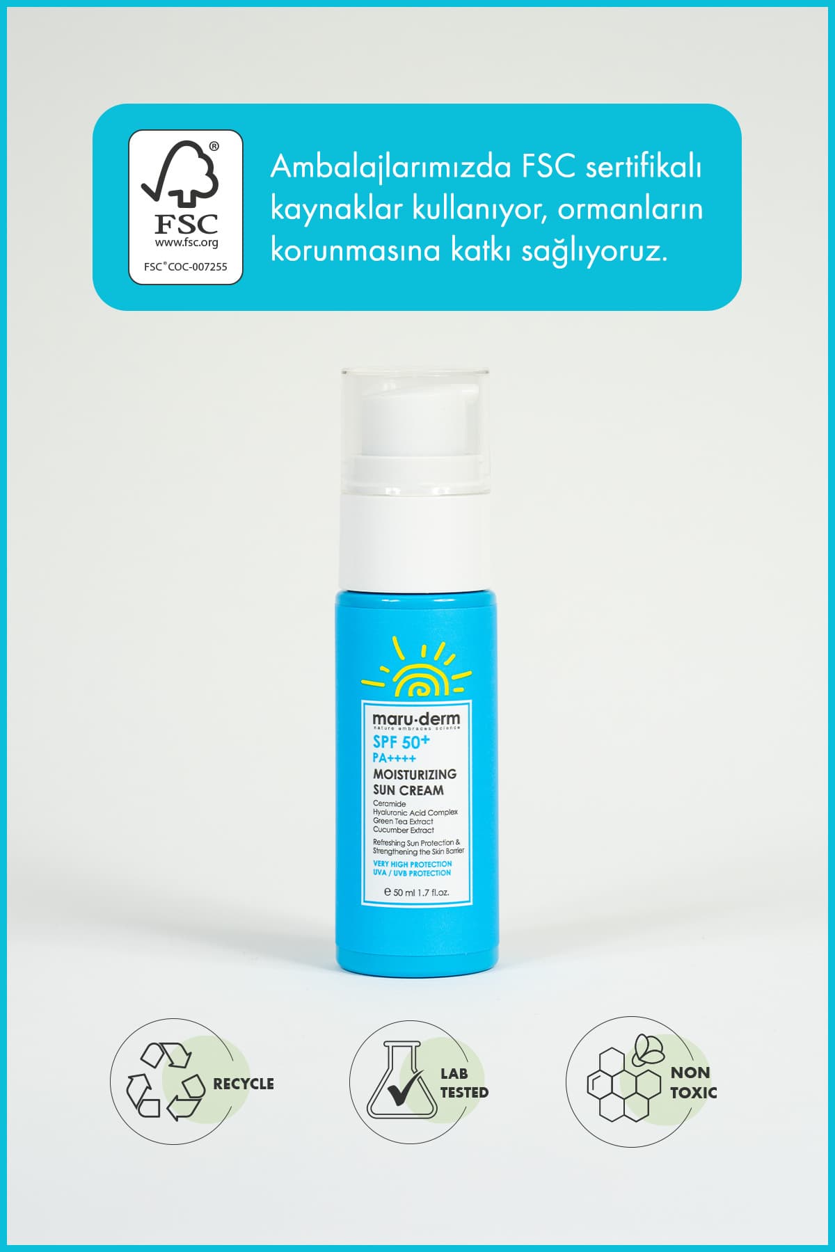 کرم ضدآفتاب مرطوبکننده Maru.Derm با فیلترهای کرهای SPF 50+ PA++++ 50 ML کرم ضدآفتاب مرطوبکننده Maru.Derm با فیلترهای کرهای SPF 50+ PA++++ 50 ML
