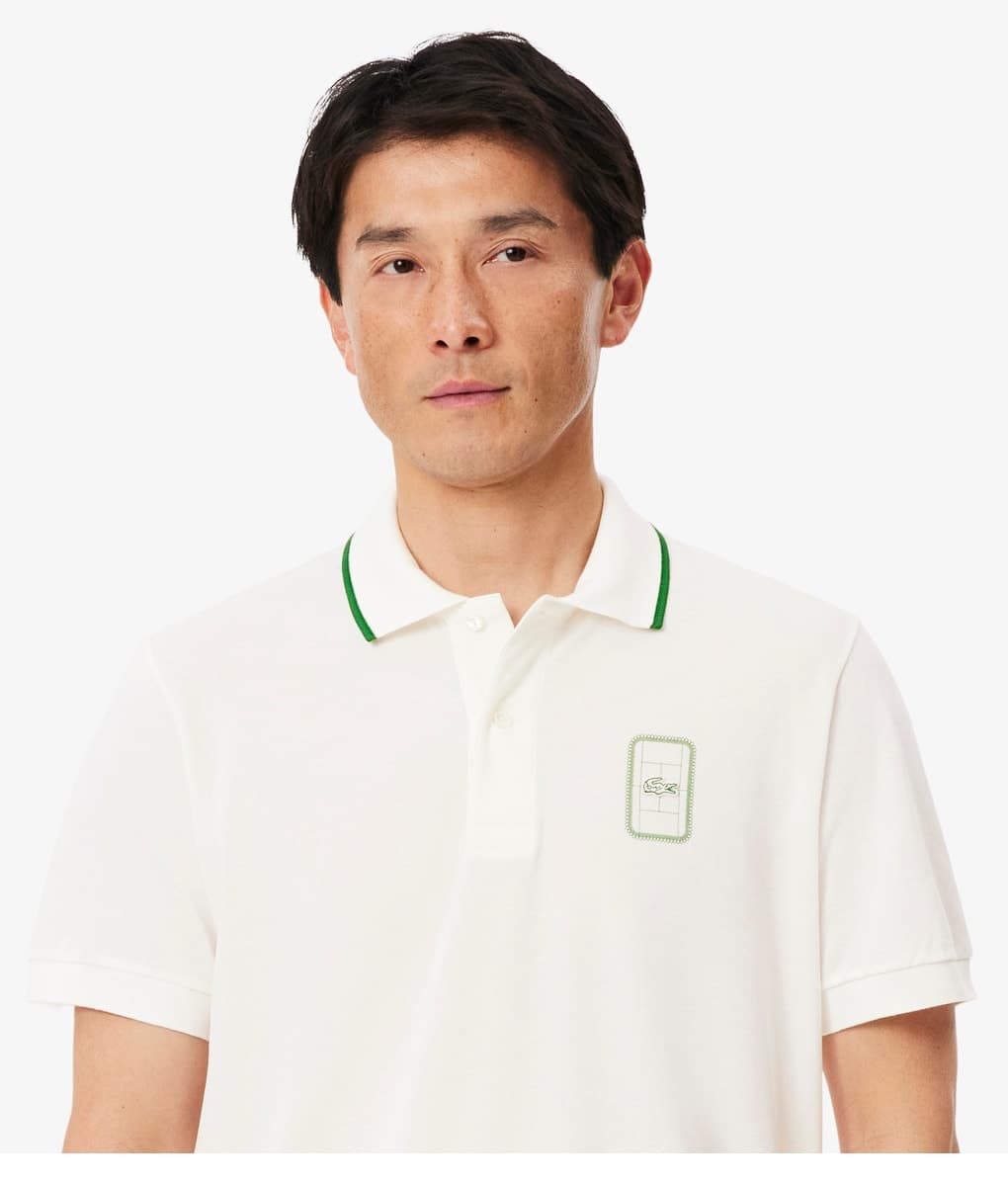 پولوشرت مردانه Lacoste فیت کلاسیک سفید پولوشرت مردانه Lacoste فیت کلاسیک سفید
