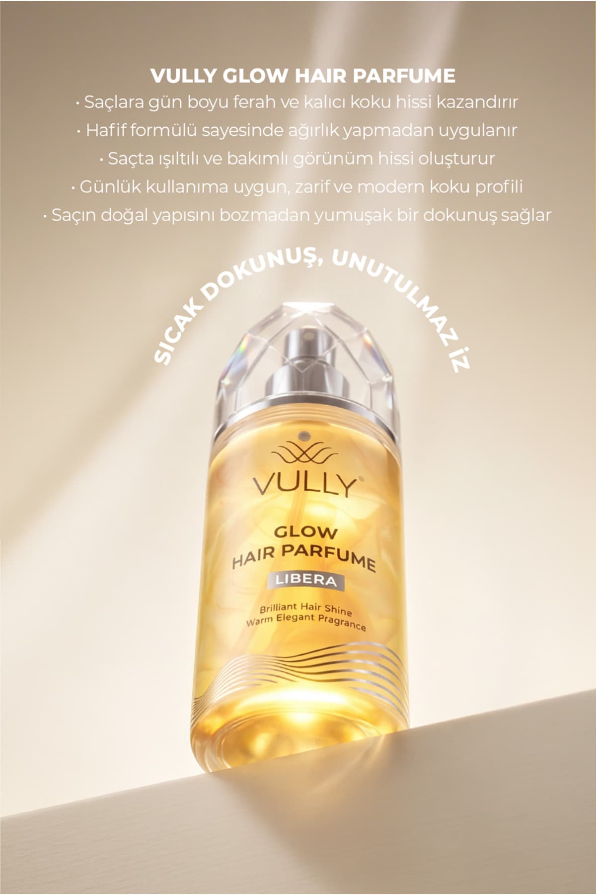 عطر مو VULLY Glow Libera با روغن آرگان و Panthenol، مغذی و درخشانکننده 100 Ml عطر مو VULLY Glow Libera با روغن آرگان و Panthenol، مغذی و درخشانکننده 100 Ml