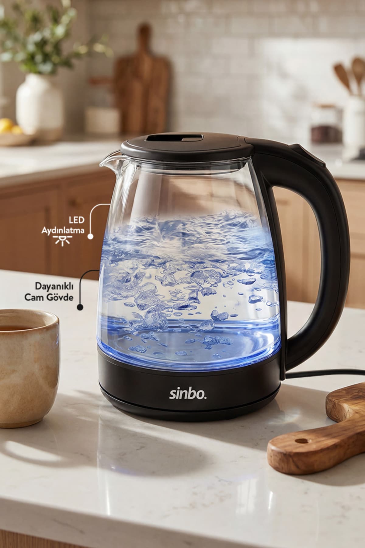 کتری برقی بیسیم Sinbo مدل SK 8043 مخزن شیشهای 1.8 L LED کتری برقی بیسیم Sinbo مدل SK 8043 مخزن شیشهای 1.8 L LED