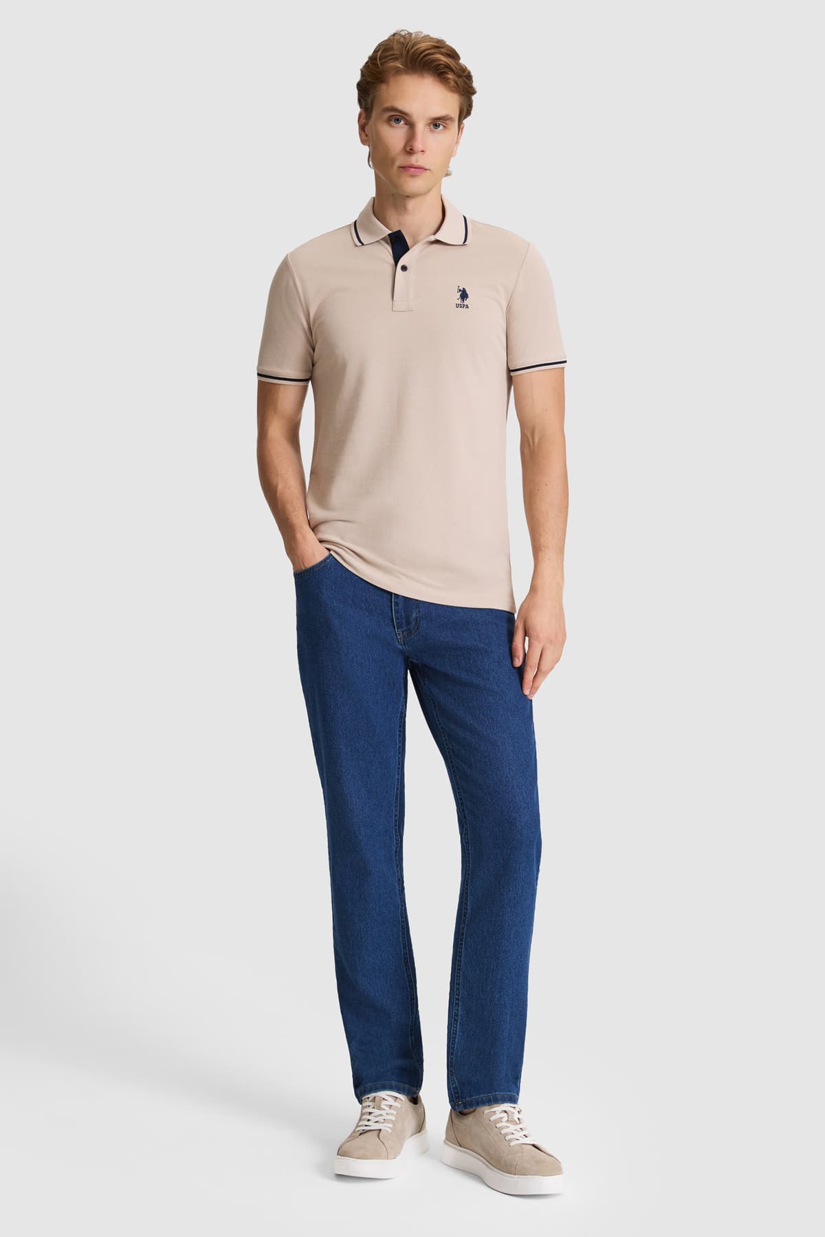 تیشرت مردانه U.S. Polo Assn. اسلیم فیت یقه Polo بیسیک رنگ سنگی مدل 50326975-VR049 تیشرت مردانه U.S. Polo Assn. اسلیم فیت یقه Polo بیسیک رنگ سنگی مدل 50326975-VR049