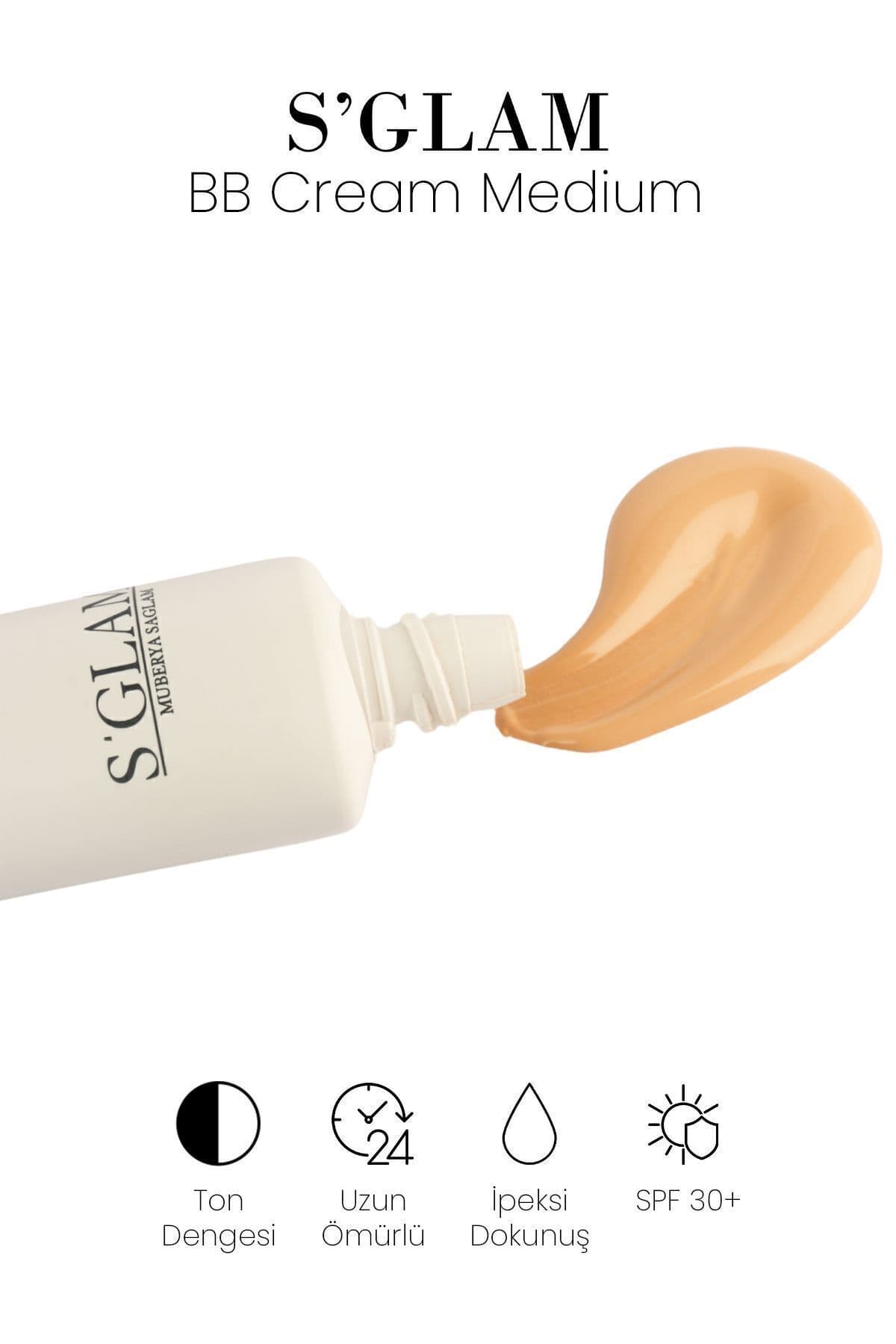 کرم BB S'GLAM SPF 30 رنگ متوسط 50ml کرم BB S'GLAM SPF 30 رنگ متوسط 50ml