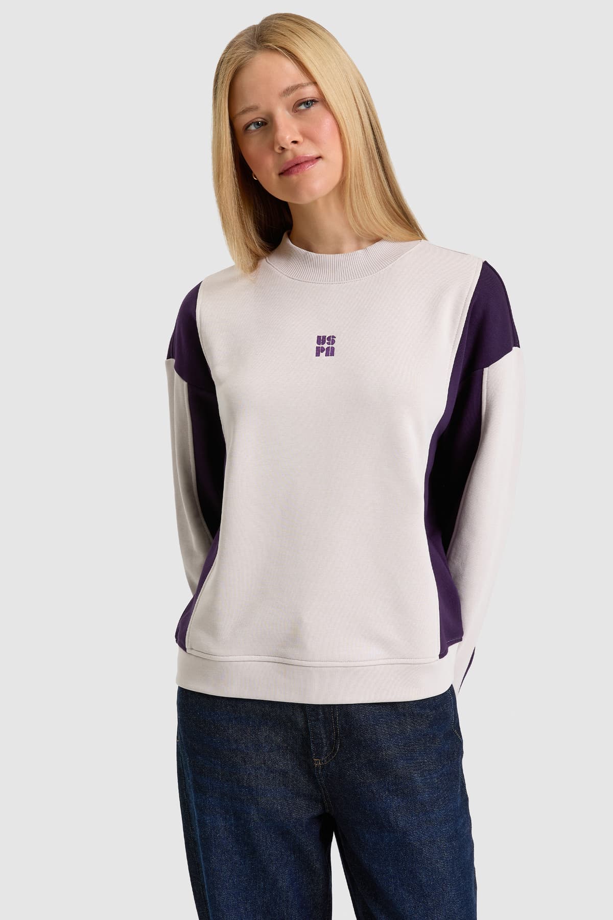 سوئیشرت زنانه U.S. Polo Assn. رنگ سنگی مدل 50329014-VR049 سوئیشرت زنانه U.S. Polo Assn. رنگ سنگی مدل 50329014-VR049