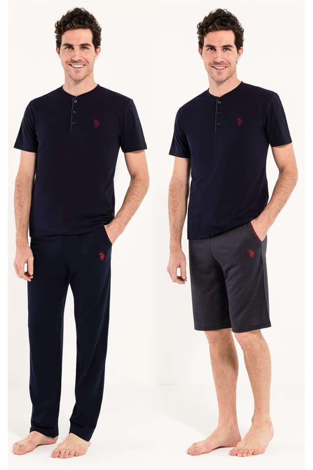 ست پیژامه مردانه U.S. Polo Assn. سرمهای 3 تکه ست پیژامه مردانه U.S. Polo Assn. سرمهای 3 تکه
