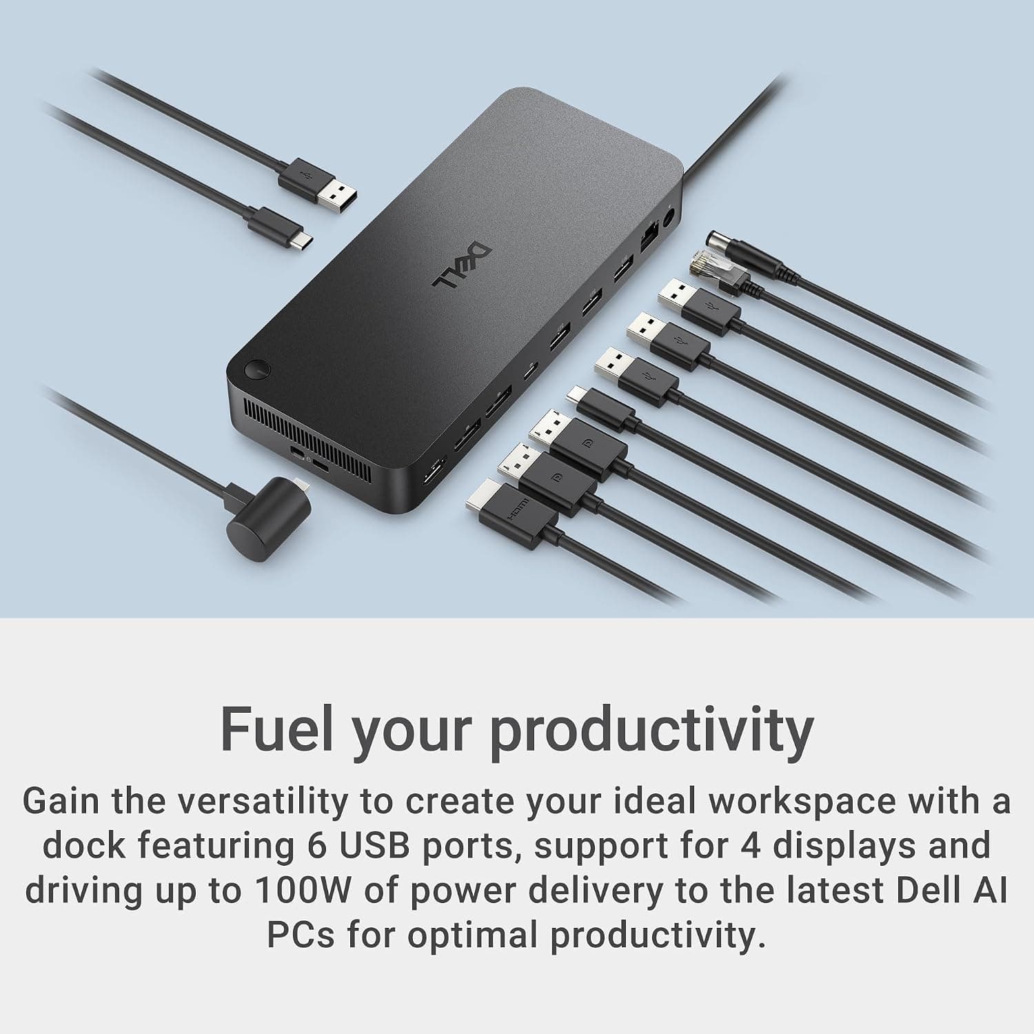 داک Dell Pro مدل WD25 با USB Type-C و توان تا 100 وات مشکی داک Dell Pro مدل WD25 با USB Type-C و توان تا 100 وات مشکی