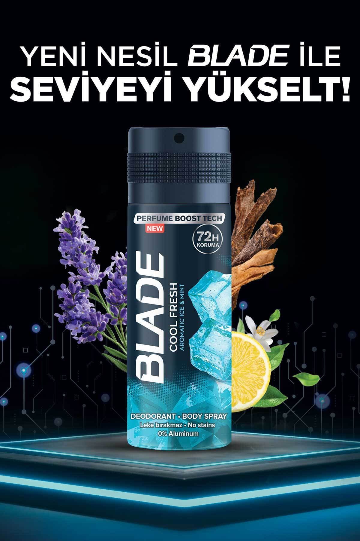 ست عطر و دئودورانت مردانه Blade مدل Cool Fresh شامل 70 ml عطر و 3x150 ml دئودورانت ست عطر و دئودورانت مردانه Blade مدل Cool Fresh شامل 70 ml عطر و 3x150 ml دئودورانت