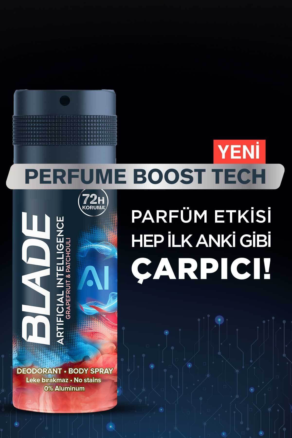 اسپری دئودورانت بدن مردانه Blade Artificial Intelligence بدون آلومینیوم 6x150 ml اسپری دئودورانت بدن مردانه Blade Artificial Intelligence بدون آلومینیوم 6x150 ml