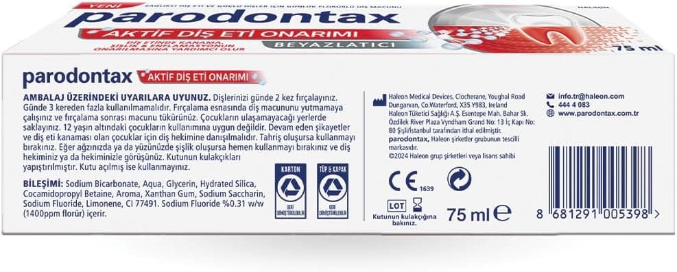 خمیردندان سفیدکننده Parodontax با ترمیم فعال لثه 75 ml خمیردندان سفیدکننده Parodontax با ترمیم فعال لثه 75 ml