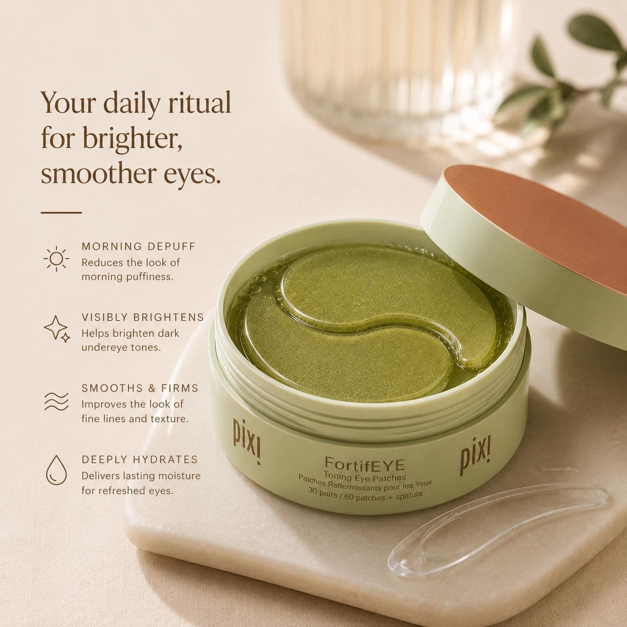 پچ دور چشم سفتکننده Pixi Skintreats FortifEye، 30 جفت پچ دور چشم سفتکننده Pixi Skintreats FortifEye، 30 جفت