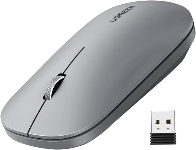ماوس بیسیم UGREEN با اتصال USB، فرکانس 2,4 Ghz، دقت حداکثر 4000 Dpi، خاکستری ماوس بیسیم UGREEN با اتصال USB، فرکانس 2,4 Ghz، دقت حداکثر 4000 Dpi، خاکستری