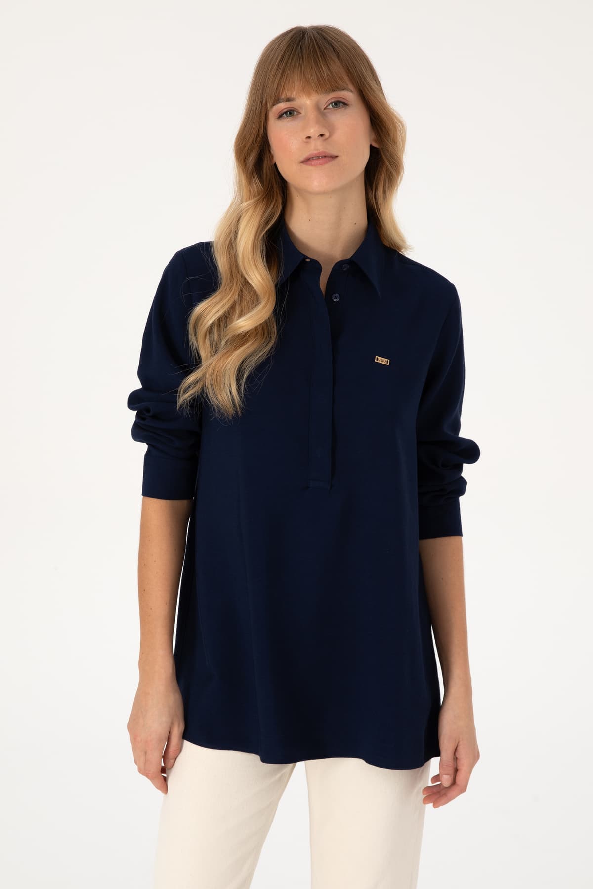 پیراهن زنانه U.S. Polo Assn. آستین بلند سرمهای مدل 50316411-VR033 پیراهن زنانه U.S. Polo Assn. آستین بلند سرمهای مدل 50316411-VR033