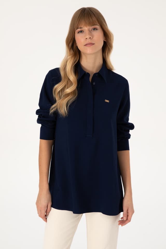 پیراهن زنانه U.S. Polo Assn. آستین بلند سرمهای مدل 50316411-VR033 پیراهن زنانه U.S. Polo Assn. آستین بلند سرمهای مدل 50316411-VR033