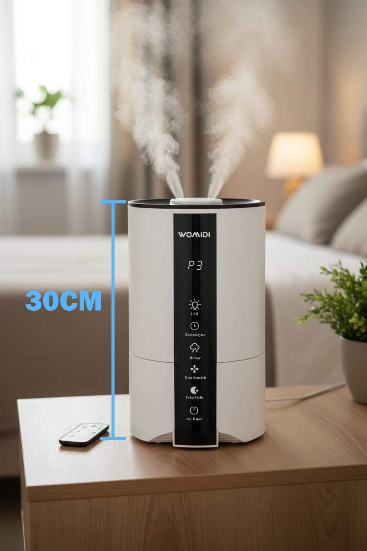 دستگاه رطوبتساز هوای اولتراسونیک womidi با ظرفیت 4.5L، نمایشگر دیجیتال و کنترل از راه دور دستگاه رطوبتساز هوای اولتراسونیک womidi با ظرفیت 4.5L، نمایشگر دیجیتال و کنترل از راه دور