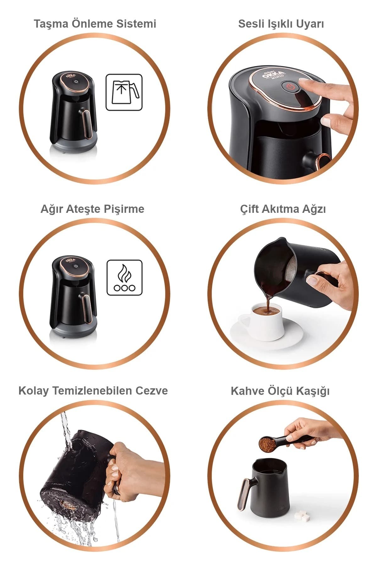 ماشین قهوه ترک Arzum ضد سرریز 4 فنجان انار مدل OK004 Okka Minio ماشین قهوه ترک Arzum ضد سرریز 4 فنجان انار مدل OK004 Okka Minio