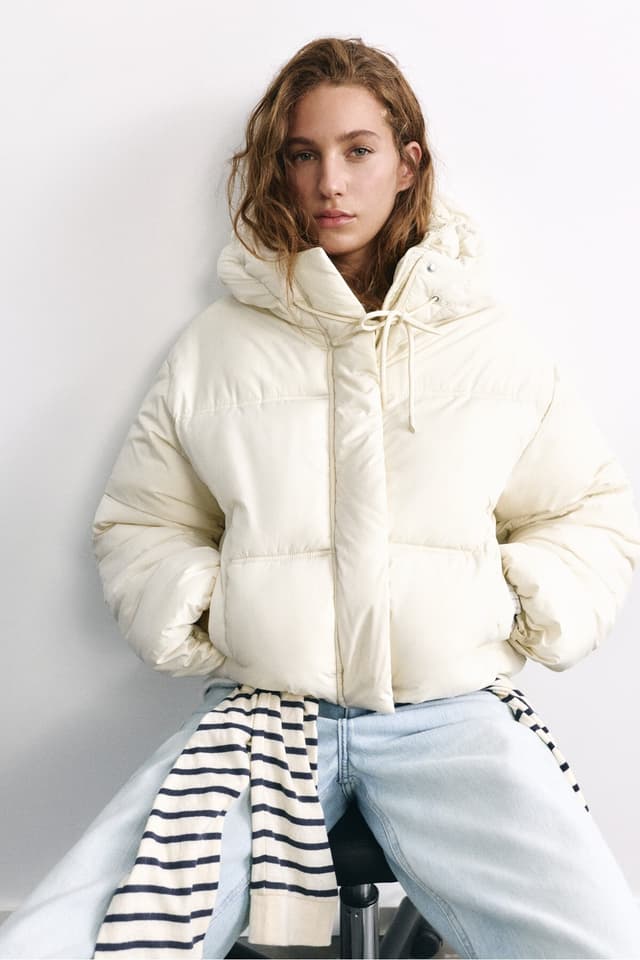 کاپشن Pull & Bear کوتاه پفی کاپشن Pull & Bear کوتاه پفی