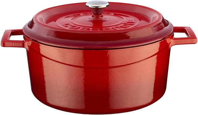 قابلمه چدنی گرد LAVA قرمز 24 cm با گنجایش 4.49 L قابلمه چدنی گرد LAVA قرمز 24 cm با گنجایش 4.49 L