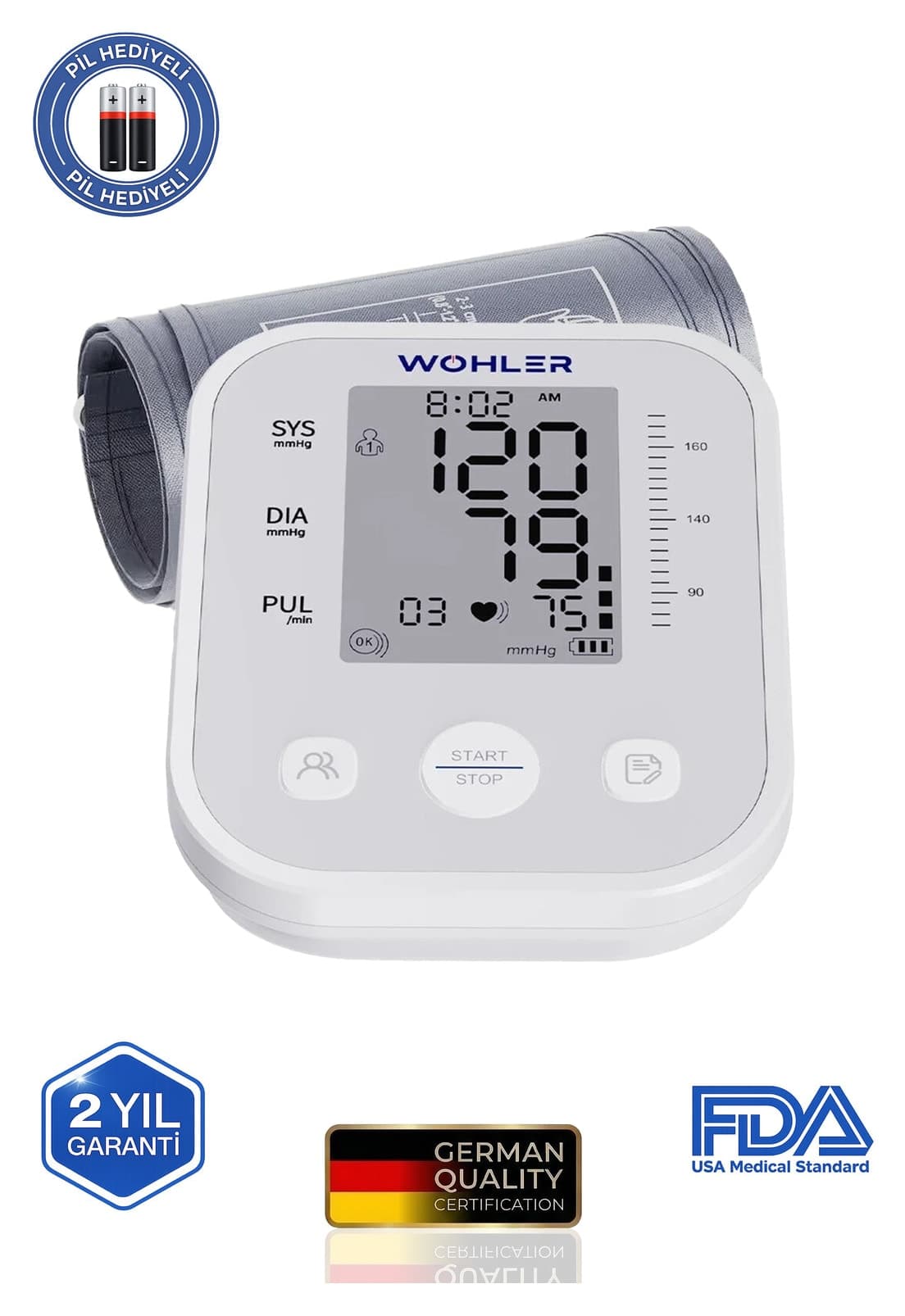 دستگاه فشارسنج دیجیتال بازویی Wohler مدل TYPC-E حافظه 99 تایی با کیف دستگاه فشارسنج دیجیتال بازویی Wohler مدل TYPC-E حافظه 99 تایی با کیف