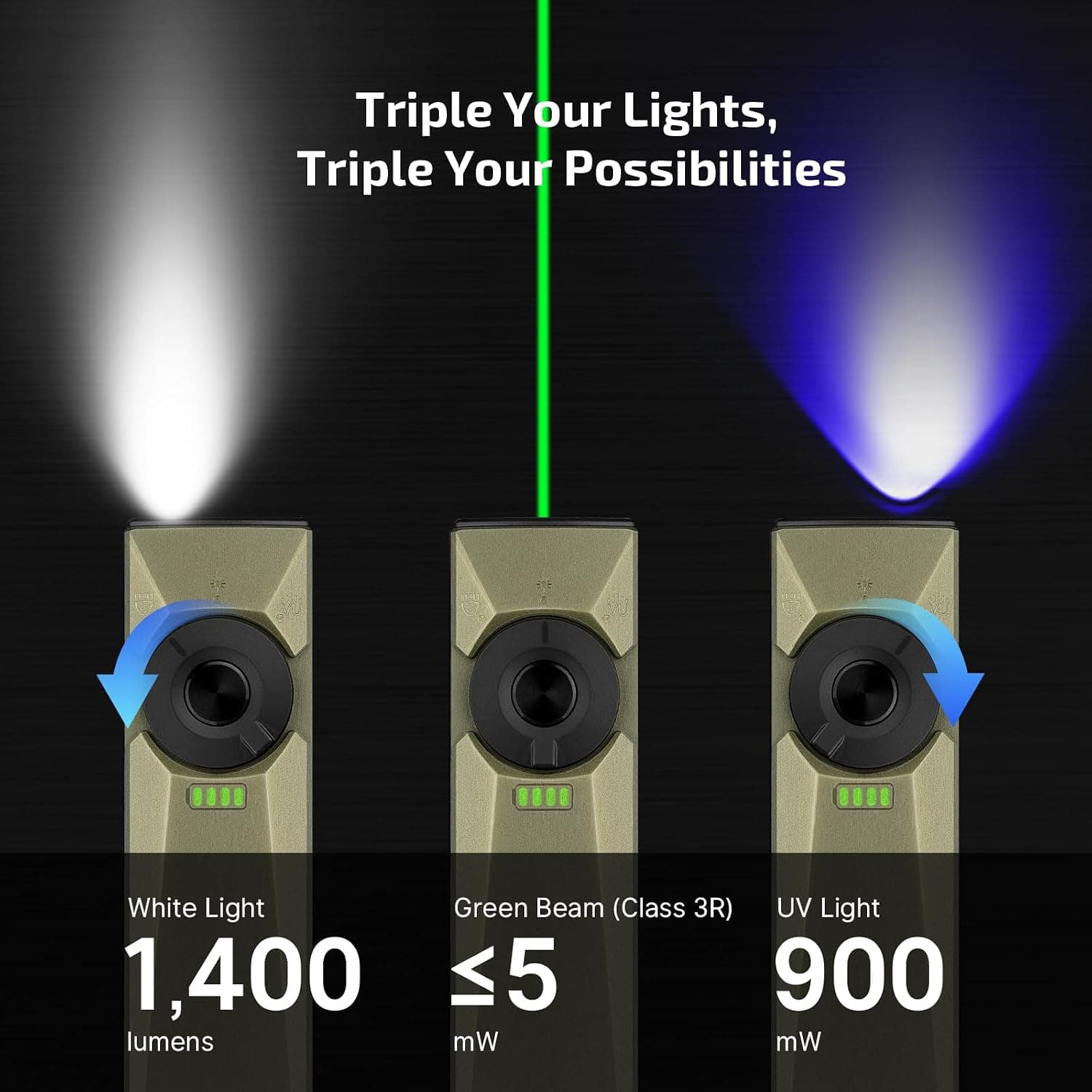 چراغقوه جیبی تخت شارژی OLIGHT Arkfeld Ultra، 1400 Lumens، سهمنبع نوری، زیتونی-سبز چراغقوه جیبی تخت شارژی OLIGHT Arkfeld Ultra، 1400 Lumens، سهمنبع نوری، زیتونی-سبز