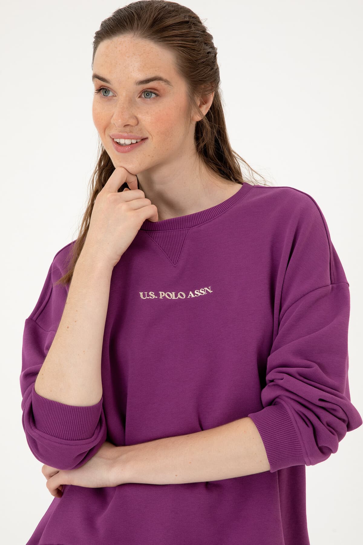 سوئیشرت زنانه U.S. Polo Assn. یقه گرد بنفش مدل 50313562-VR037 سوئیشرت زنانه U.S. Polo Assn. یقه گرد بنفش مدل 50313562-VR037