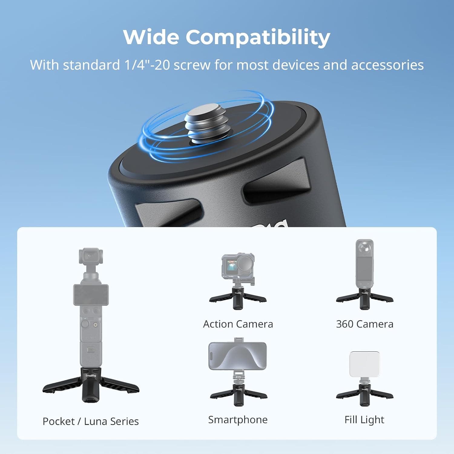سهپایه مینی مناسب DJI Pocket 4P/4/3 و Insta360 Luna از SmallRig با بازشدن تکلمسی سهپایه مینی مناسب DJI Pocket 4P/4/3 و Insta360 Luna از SmallRig با بازشدن تکلمسی