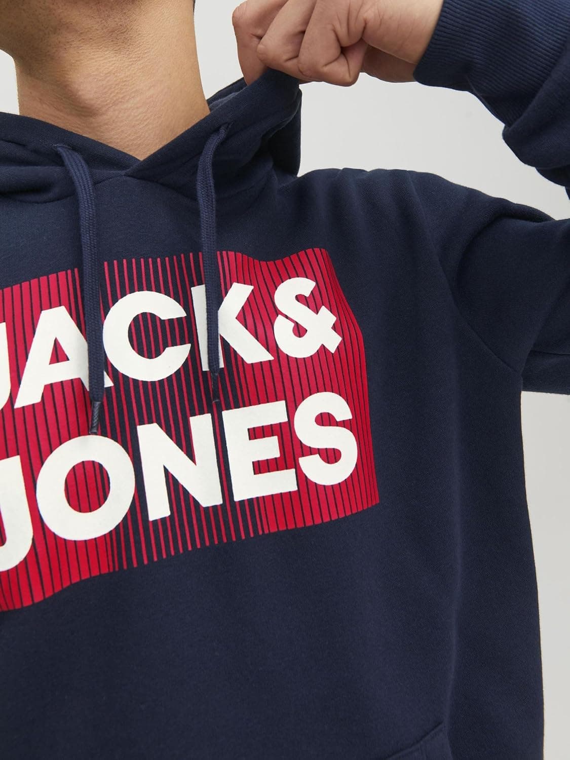 سوئیشرت هودی مردانه JACK & JONES لوگودار JJECORP مدل 12152840 سوئیشرت هودی مردانه JACK & JONES لوگودار JJECORP مدل 12152840