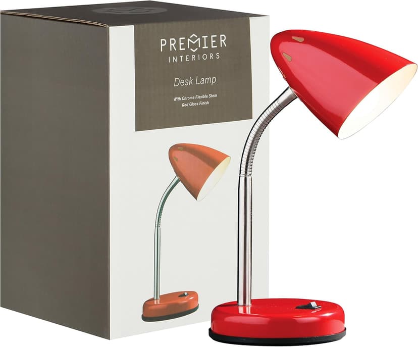 چراغ مطالعه رومیزی فلزی قرمز Premier مدل Housewares 36.5x13x13 cm چراغ مطالعه رومیزی فلزی قرمز Premier مدل Housewares 36.5x13x13 cm